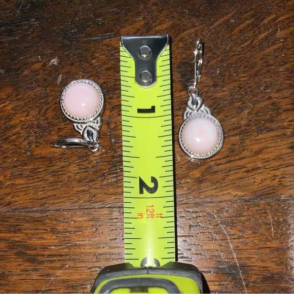 NIB JTV Pink Peruvian Opal Sterling Silver Dangle Earrings - Picture 8 of 8